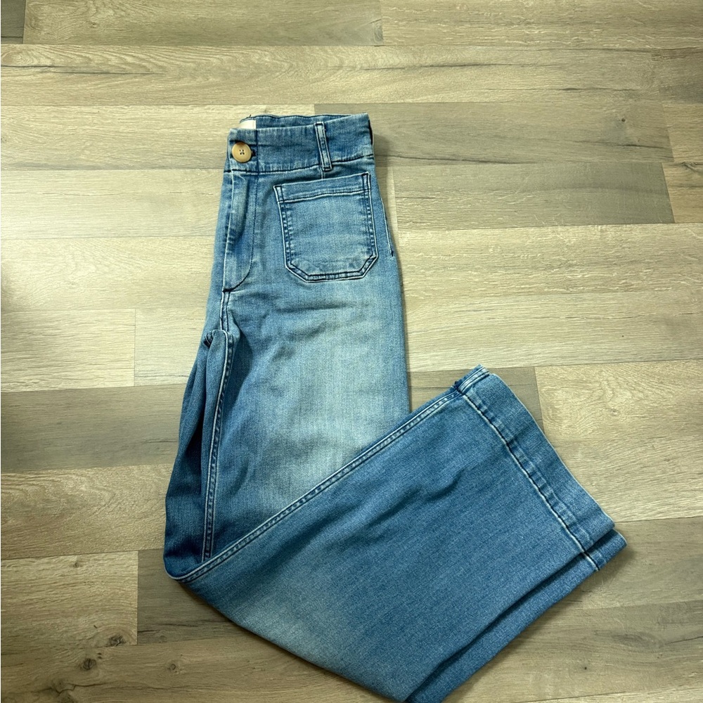Maeve Light Blue Colette Full Length Straight Jeans